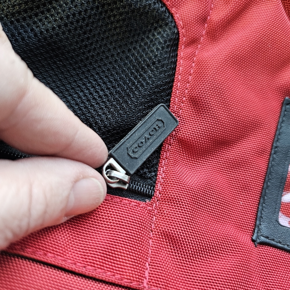 Mens/Women's Coach Messenger Bag, BURNT RED COLOR NYLON, Not Bright Red - Picture 13 of 16